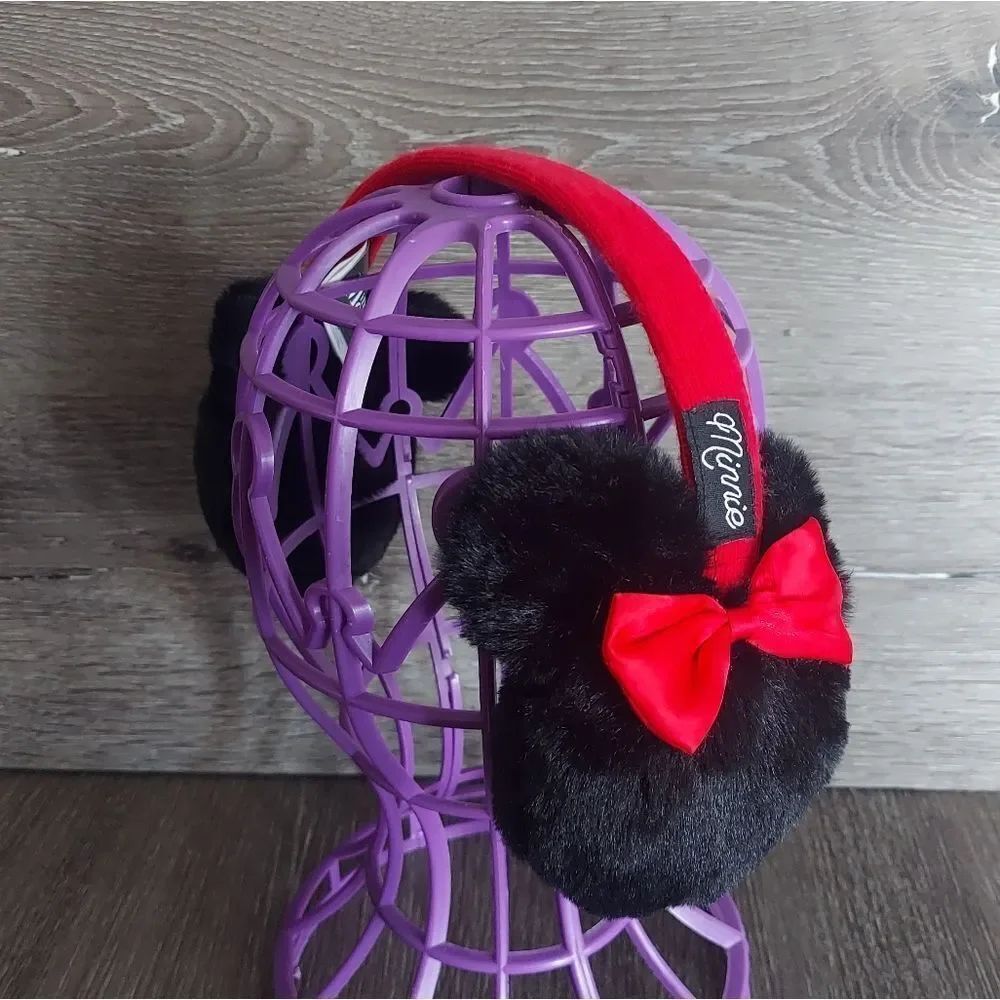 Disney Minnie Mouse Red and Black Earmuffs With Bow